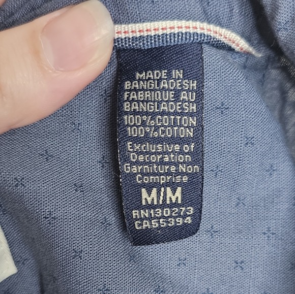 Wrangler women's M blue cotton button up collared shirt - Picture 6 of 6